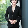 Women's Suits Middle-Aged Mother Thin Blazer Women Spring Autumn Fashion Single-Breasted Casual Short Suit Jacket Female Slim Tops H3088