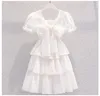 Girl Dresses 2024 Spring Summer Kids White Child Clothes Teenager Girls Daily Wear Backless Ball Gown Layered Dress 4 6 8 9 12 Year