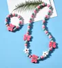 8 styles collier enfant ensembles bijoux accessoire perles colorées renard lapin dessin animé cheval charme perle et bracelet enfants fille anniversaire Gi3889746
