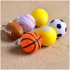 Key Rings 20 Pieces/Lot Basketball Pu Keychain Toys Fashion Sports Item Key Chains Jewelry Gift For Boys And Girls Charm Pendant Drop Dhbnh