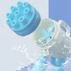 Giochi con la sabbia Divertimento in acqua Mini pistola a bolle a 9 fori Macchina a razzo Piccole bolle di sapone Forma automatica Ventilatore che soffia bambini Giocattoli all'aperto Fotografia Prop