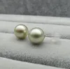 Natural Color Genuine Tahitian Pearl Ear Stud Earrings 18K White Gold 995mm5410237