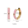 Hoop Earrings CRMYA Gold-color Clip Dangle For Women CZ Zircon Enamel Piercing Women's Set 2024 Jewelry Wholesale