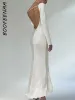 Dress BOOFEENAA Elegant Satin Gown Evening Dress Women Fall 2023 Party Wear Sexy Long Sleeve Backless Maxi Dresses C16CF20