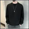 Spring Autumn Y2K Elegant Fashion KPOP Sweatshirt Man All Match Long Sleeve Top Solid Color Casual Pullover Male Clothes 240301