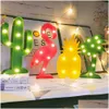 Veilleuses Flamingo LED Lumière Arbre De Noël Nuit Ananas Veilleuse Cactus Lampe De Table Adaptée Au Mur Familial Chambre D'Enfant Bi Dhurv