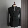 Ternos masculinos feitos pelo cliente roupas masculinas casuais moda negócios blazer jaqueta para terno duplo breasted casaco roupas masculinas