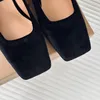 Casual Designer Mode Vrouwen Sexy Zwarte Velet Echt Leer Ronde Neus Loafer Slip Op Maryjane Dreess Schoenen Zachte Lederen Schoenen