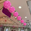 装飾的な花現実的なセンターピース人工ローズボールソリッドカラー素晴らしいディテールウェディングフラワーホーム美化