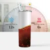 Butelki wodne Symulacja drukowana COLA Puchar termiczny zimny napój butelka Ochrona cieplnej stali nierdzewnej kubki z kubkami do jazdy