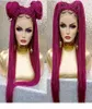 2019新しいピンクの赤い赤い編組された赤ちゃんの髪の長い箱編組ウィグ黒人女性のためのGlueless Synthetic Lace Front Wigs Resista2535011