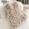 Bont 2023 Herfst Koreaanse Mode Breien Mouwloze Luxe Trui Vest Voor Vrouwen High Street Solid Hotsweet Sexy Faux Fur Jumpers