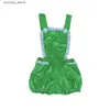 حللا البالغ طفل سيسي عبد الرومبيز الكشكش لامعة PVC عاريات Sunsuit الخادمة الفرنسية بشكل عام playsuit الصيف الحجم كبير bodysuit l240307