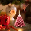 Castiçais criativos árvore de natal perfumada decoração presente de aniversário diy árvores de natal forma velas domésticas cera de soja sem fumaça