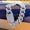 Vendita calda all'ingrosso Bracciale cubano in argento 925 d Vvs Gioielli Moissanite 8mm Bracciale con catena a maglia cubana Hip Hop con diamanti ghiacciati