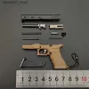 Sand Play Water Fun 1 3 GLOCK Shell Eject Metal Keychain Model Toy Gun Miniature Alloy Pistol Collection Toy Gift Pendant Q240307