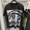 Hellstar Survêtement Designer Chemises Graphique Tee Hipster Tissu Lavé Rue Graffiti Lettrage Feuille Imprimé Vintage Noir Ample Coupe Manches Courtes Tshirt 843