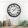 Wall Clocks Better Homes & Gardens 20" Black And White Analog Round Raised Roman Numerals Grill Clock Decor