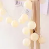 Strängar USB Colorfull Cotton Garland LED Balls Christmas String Holiday Lights For Home Decoration Wedding Fairy Bedroom Decor