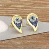 Stud Trendy Lucky Turkish Colorful Zircon Stud Earrings For Women Water Drop 14k Yellow Gold Crystal Ear Jewelry Gift 2024 Designer Earrings Jewelry Stores Gift