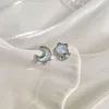 Brincos de garanhão azul resina estrela lua para mulheres requintado geométrico orelha piercing jóias pendientes mujer