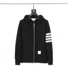 Heren Hoodies Sweatshirts Browin Nieuwe TB Four Bar Heren en Dames Rits Hoodie met Kasjmier Trui Koreaanse Casual Jas