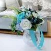 Flores de casamento 2024 azul buquês de noiva buquê artificial de mariage rosa buque noiva para casamento