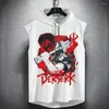 Tanktops voor heren Berserk T-shirt met capuchon Japanse anime Top Zomer Casual Sportswear Mouwloos vest Workout Fitness T-shirt Street chic