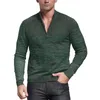 Men's Sweaters Sweater Pullovers Clothes 1/4 Zip-Up Stand Collar Casual Warm Fleece Knitted Sweatshirt Tops Men Knitwear