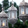 Bougeoirs en verre marocain, chandelier en fer, atmosphère artistique, lanterne classique en métal, ne se décolore pas facilement, suspension