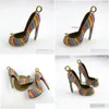 Breloques 1 pièce en émail multicolore, chaussures à talons hauts cubiques, breloque, Bracelet en métal, collier, résultats de bijoux, livraison directe Dhu6P