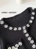 Sukienki robocze Wysokiej jakości stroje 2-częściowy zestaw spódnicy gyaru o-neck luksusowe kardigan diamenty elastyczne talia plisowana elegancka czarna gotycka