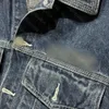 Nuova giacca di jeans 24SS, giacca di tendenza della moda primaverile, giacca di denim blu ricamata da lettera unisex, spedizione gratuita