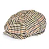 Feinion Newsboy Cap for Men Women Herringbone 50% wełny Tweed Flat Caps Yellow Green Cabbies Hat 068 201216240M