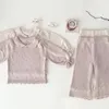 Vêtements ensembles de filles infantiles Suit à tricot d'hiver Vêtements de vêtements en tricot Pantalon Flare Set Baby Hollow Out Pull