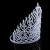 Rhinestone Wedding Hair Akcesoria Biżuteria Elegancka Miss Crown for Women Bridal Big Crystal Crowns and Tiaras King Party Prezent 240305