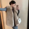 Haining Autumn and Winter New Young Fox Hair Kam Shoulder Vest Women's Mid Length Pur Coat 905447