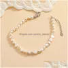 Charm Bracelets Women Fresh Water Pearl Bracelet Freshwater Ctured Natural Baroque Jewelry Bangle Adjustable Bracelets Drop Delivery Dhthk