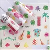 Klistermärken dekaler nagel klistermärken 2024 Summer Style Beach Slider Sticker Christmas Water Transfer Art Nails Decoration Decals Tattoo Dro DHK6A