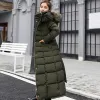 Parka's Herfst Winter Kleding Dames Dons Katoen Mode Dames Worm Kapmantel Vrouwelijke Verlengen Verdikking Waterdichte Slanke Casual Jas