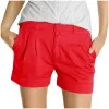 Shorts venda quente curto coreano design casual branco marrom terno shorts para mulher 2023 moda sólida cintura alta shorts de perna larga sem cinto