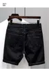 Summer Luxury Kpop Mens Y2K Streetwear Ripped Jeans Trendy Doting Ink Designer Estruerad Casual Boyfriend Black Denim Shorts 240307
