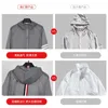 Mens Hoodies Sweatshirts TB BROWIN NEW TB STRIPE SUN SHIRT UNIVERSAL WOVEN REFLECTIVE STRIP JACKET COAT