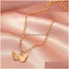 Anhänger Halsketten Neue Schmetterling Aussage Halsketten Für Frauen Mode Gold Silber Tier Anhänger Choker Ketten Mädchen Schmuck Geschenk Drop D Dhcji