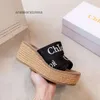 Sole Summer Letter Woody Bag 2024 Cloe New Cross Designer Printed Thick Sandals Elevated Woven Slipper Rope Beach for Sandal Women Qs0p