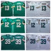 Voetbal Dan Marino 13 Griese 12 Csonka 39 Jersey groene en witte kleur Gepensioneerde heren gestikte truien maat M-XXXL