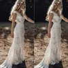 Vintage berta robes de mariée sirène en dentelle complète