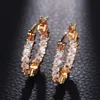 New Luxury High-grade Zircon Fine Earrings Womens Copper Gold Plating Diamond