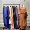 Two Piece Jilbab Prayer Set Abaya for Woman Batwing Hijab Dress Muslim Kimono Kaftan Robe Long Khimar Islam Cloth Jilbab Ramadan 240229