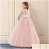 Girl'S Dresses Girls Dresses Ceremony Dress For Wedding And Party Gown Exquisite Communion Luxury Princess Elegant Lace Year Costumegi Dhyc7